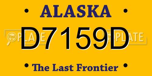 D7159D Alaska License Plate