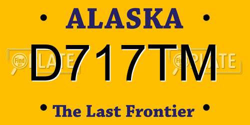 D717TM Alaska License Plate