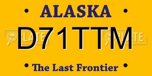 D71TTM Alaska License Plate