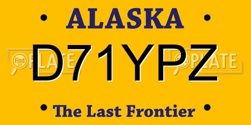 D71YPZ Alaska License Plate