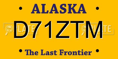 D71ZTM Alaska License Plate