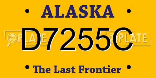 D7255C Alaska License Plate