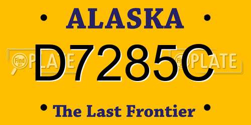 D7285C Alaska License Plate