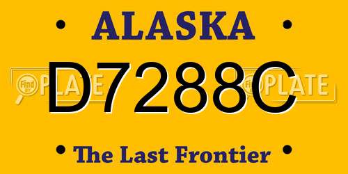 D7288C Alaska License Plate