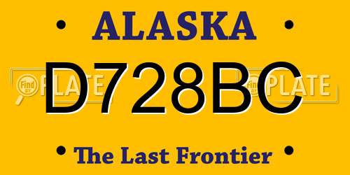 D728BC Alaska License Plate
