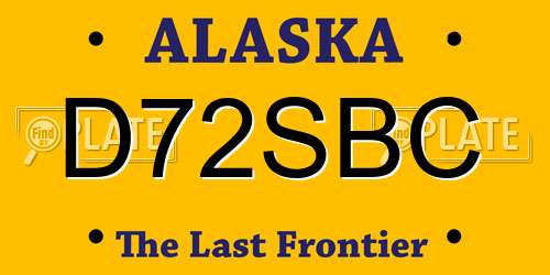 D72SBC Alaska License Plate