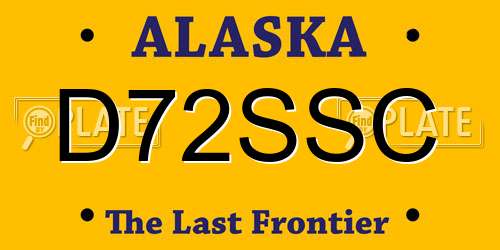 D72SSC Alaska License Plate