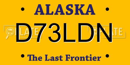 D73LDN Alaska License Plate