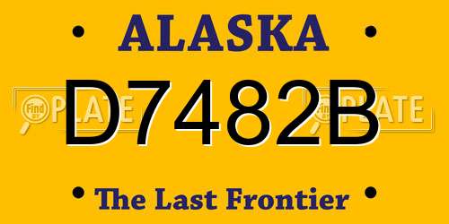 D7482B Alaska License Plate