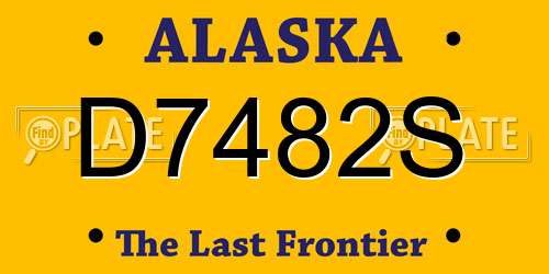 D7482S Alaska License Plate