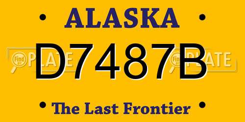 D7487B Alaska License Plate