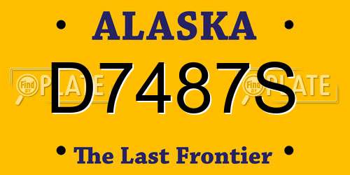 D7487S Alaska License Plate