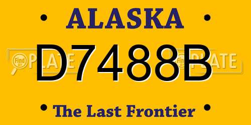 D7488B Alaska License Plate