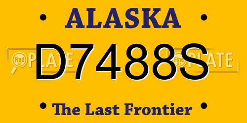 D7488S Alaska License Plate