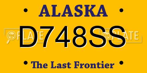 D748SS Alaska License Plate