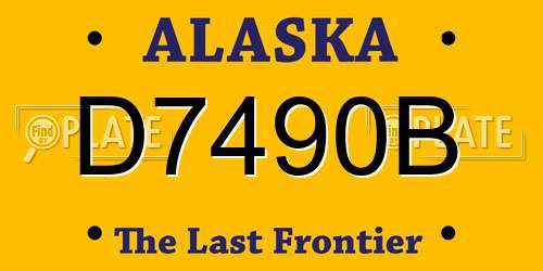 D7490B Alaska License Plate