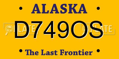 D749OS Alaska License Plate