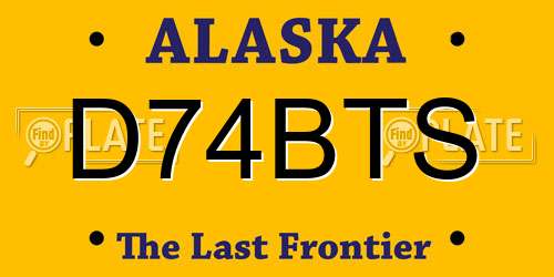 D74BTS Alaska License Plate