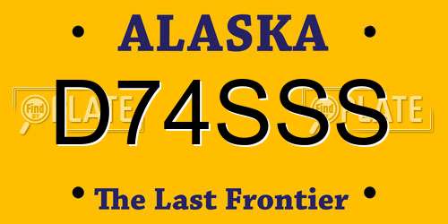 D74SSS Alaska License Plate