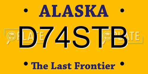 D74STB Alaska License Plate