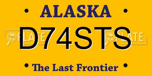 D74STS Alaska License Plate