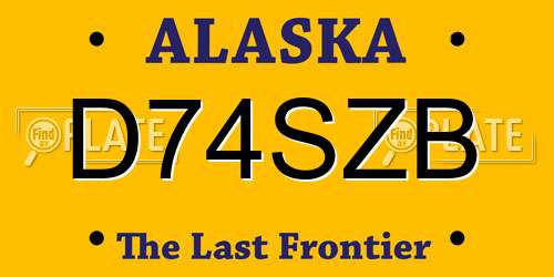 D74SZB Alaska License Plate