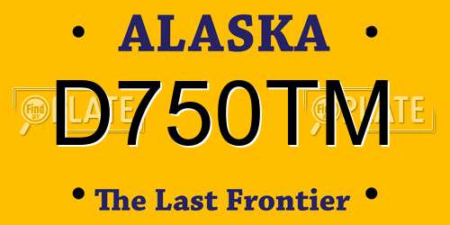 D750TM Alaska License Plate