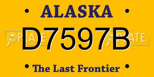 D7597B Alaska License Plate