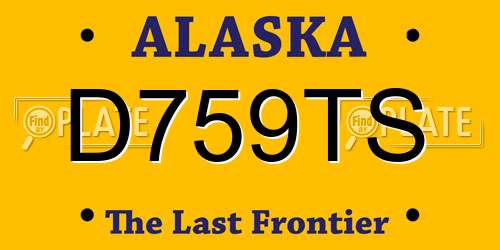 D759TS Alaska License Plate