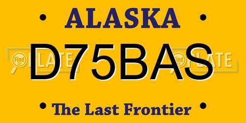 D75BAS Alaska License Plate