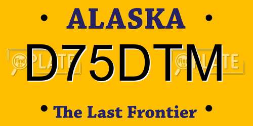 D75DTM Alaska License Plate