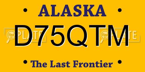 D75QTM Alaska License Plate