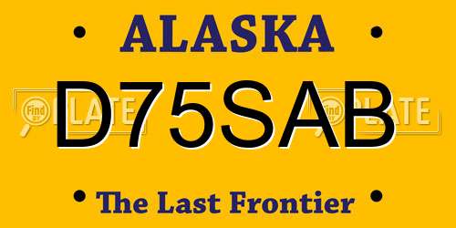 D75SAB Alaska License Plate