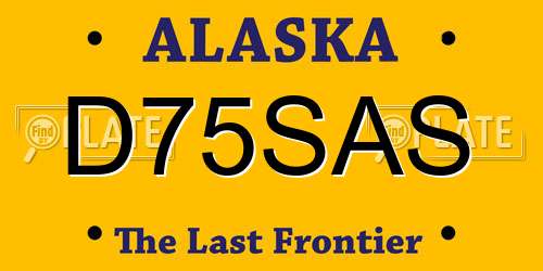 D75SAS Alaska License Plate