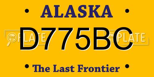 D775BC Alaska License Plate