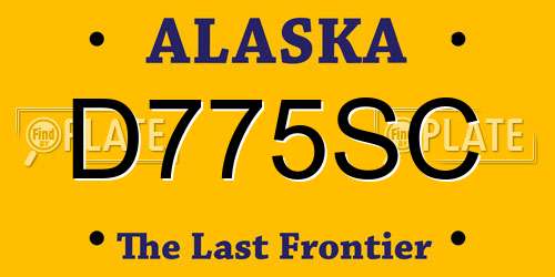 D775SC Alaska License Plate