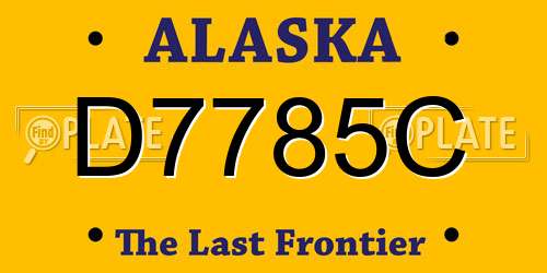 D7785C Alaska License Plate