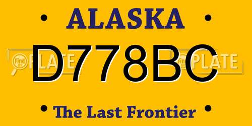 D778BC Alaska License Plate