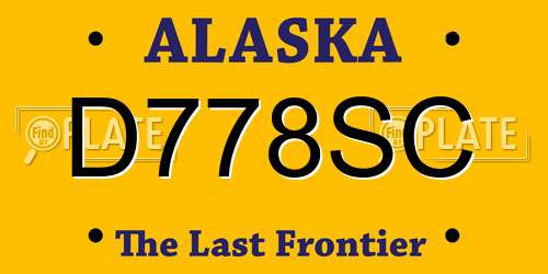 D778SC Alaska License Plate