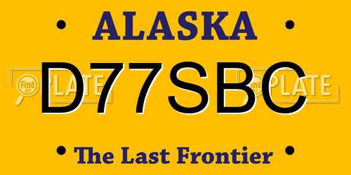 D77SBC Alaska License Plate