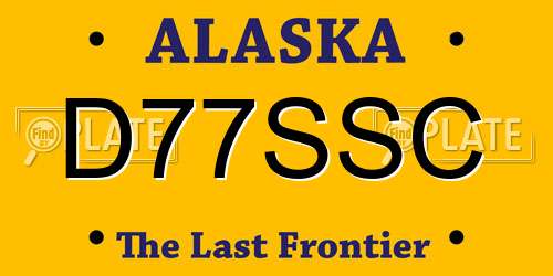 D77SSC Alaska License Plate