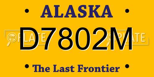 D7802M Alaska License Plate