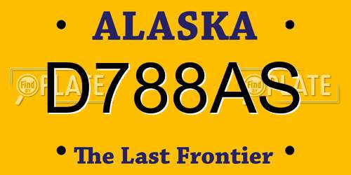 D788AS Alaska License Plate