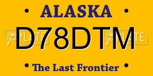 D78DTM Alaska License Plate
