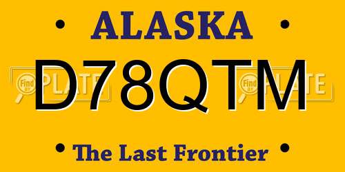 D78QTM Alaska License Plate