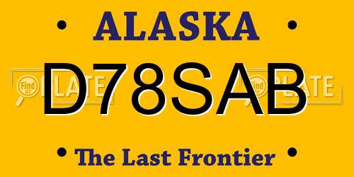 D78SAB Alaska License Plate