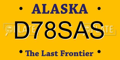 D78SAS Alaska License Plate
