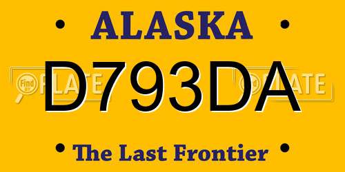 D793DA Alaska License Plate