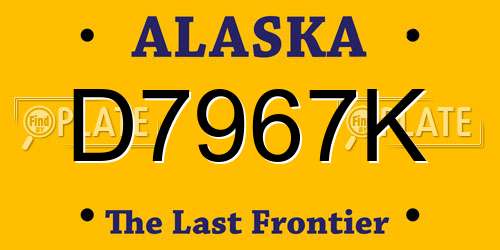 D7967K Alaska License Plate