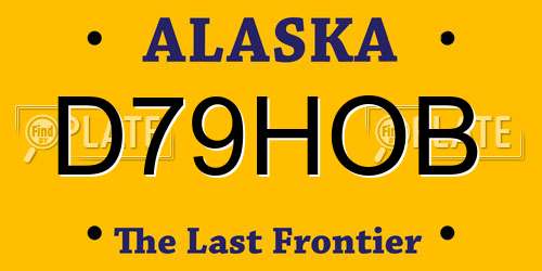D79HOB Alaska License Plate